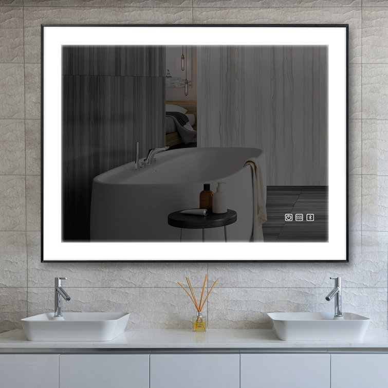 Black store led mirror
